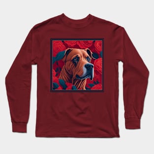 German dog. Style vector (red version 2 German dog) Long Sleeve T-Shirt